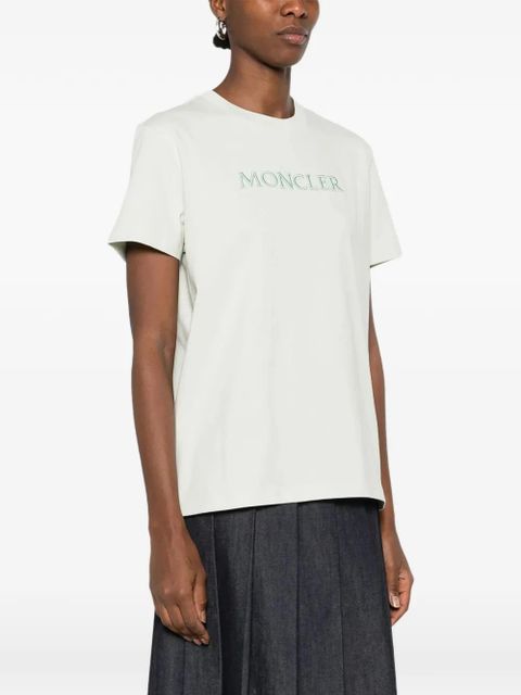 Moncler embroidered logo T-shirt - Neutrals