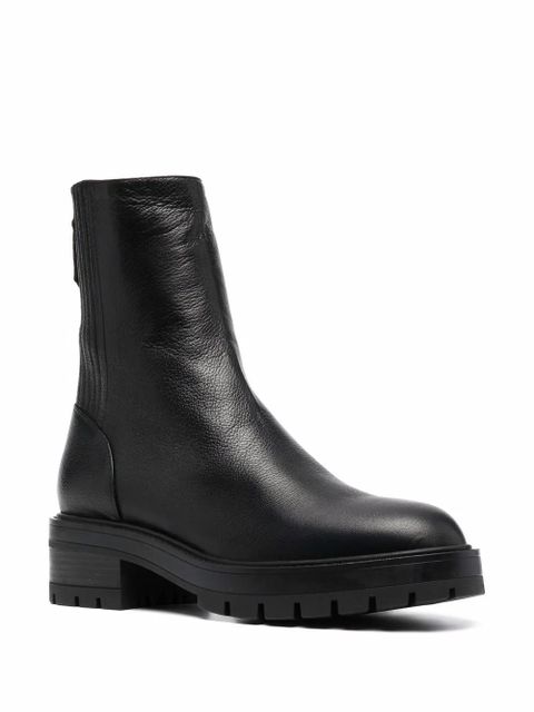 Aquazzura Saint Honore Combat almond-toe boots - Black