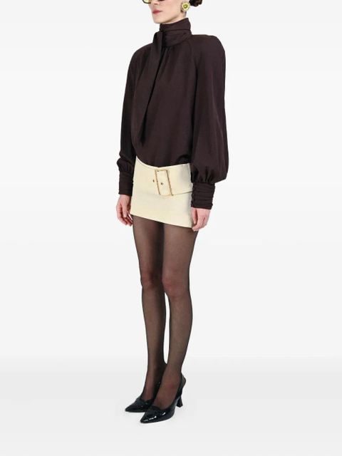 Rowen Rose bow-neck blouse - Brown
