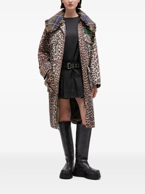 GANNI x Barbour ruffled-detail coat - Brown - zdjęcie produktu nr 2