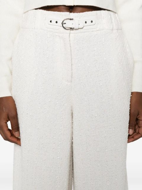 Maje belt flared trousers - White
