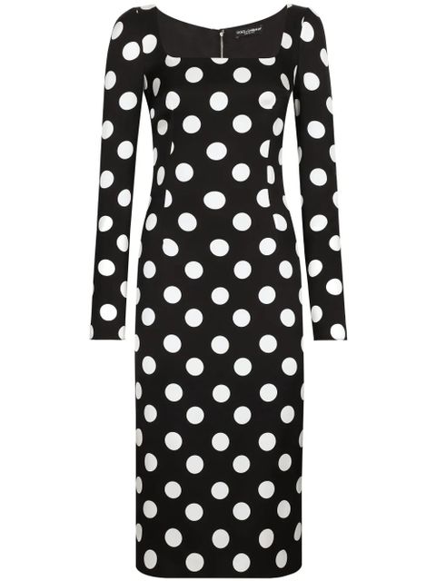 Dolce & Gabbana polka dot-print midi dress - Black - zdjęcie produktu nr 1