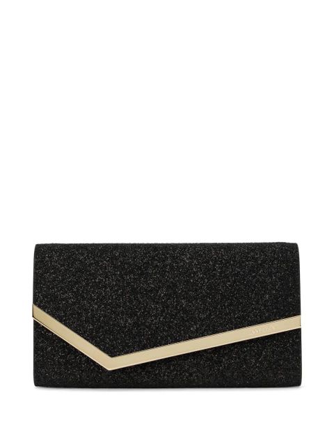 Jimmy Choo Emmie glitter clutch bag - Black - zdjęcie produktu nr 1