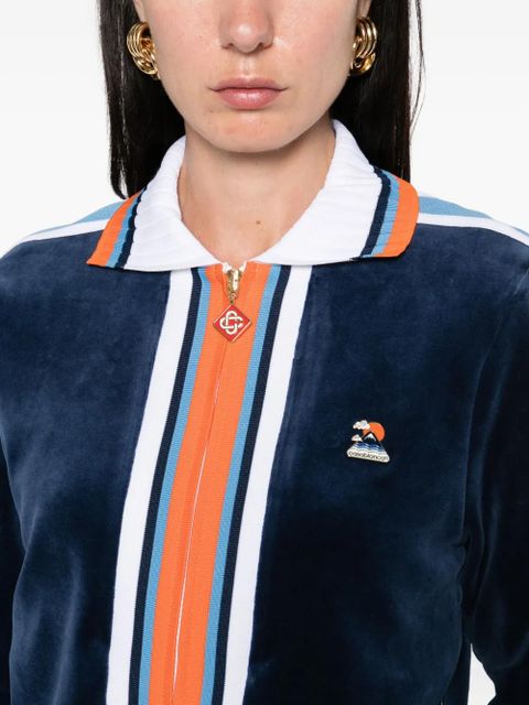 Casablanca Montagne striped velvet jacket - Blue