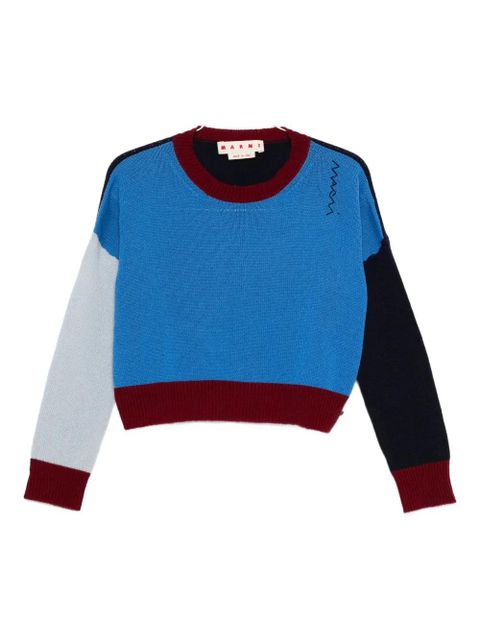 Marni colour-block cashmere sweater - Blue