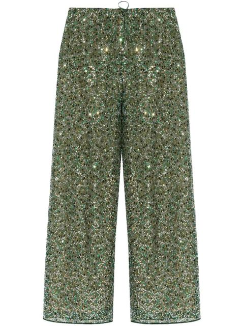 Oséree sequinned wide-leg trousers - Green - zdjęcie produktu nr 1