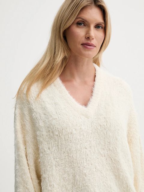 Filippa K sweter jedwabny damski kolor beżowy 31857