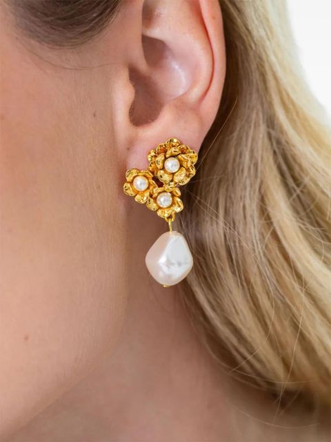 Jennifer Behr Romina flower-pearl earrings - Gold - zdjęcie produktu nr 2