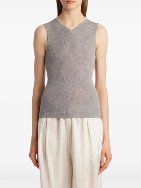KHAITE Renato ribbed top - Grey