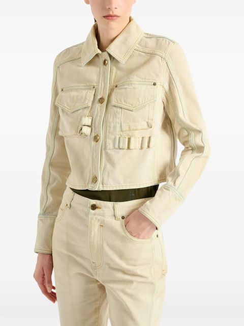 Balmain faded denim jacket - Neutrals