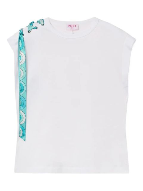 PUCCI lace-up cotton T-shirt - White - zdjęcie produktu nr 1