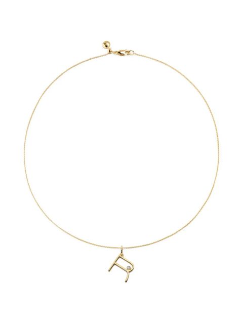 Monica Vinader solitaire diamond initial R pendant - Gold - zdjęcie produktu nr 1