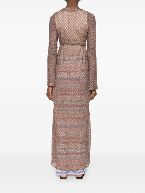 Missoni tie-waist textured cover up coat - Brown