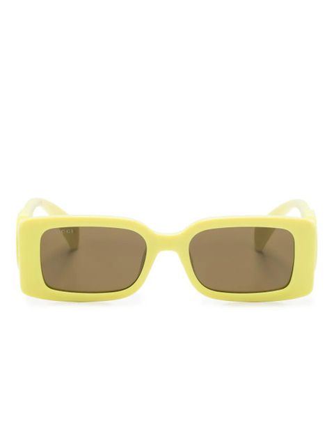Gucci Eyewear Interlocking G rectangle-frame sunglasses - Yellow