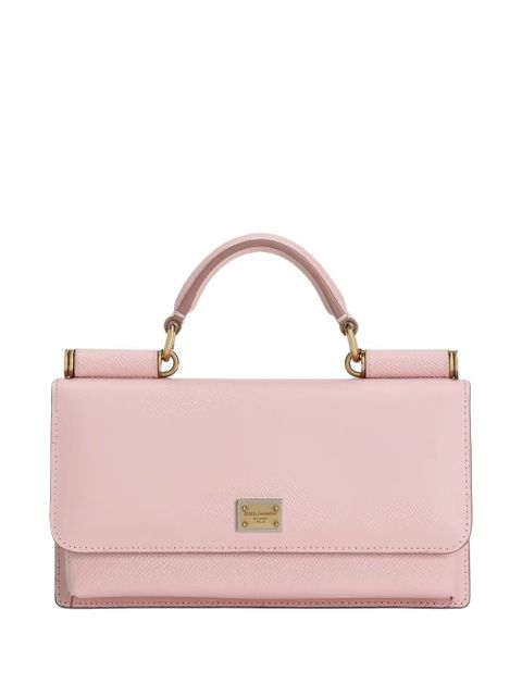 Dolce & Gabbana logo-plaque grained clutch bag - Pink - zdjęcie produktu nr 1