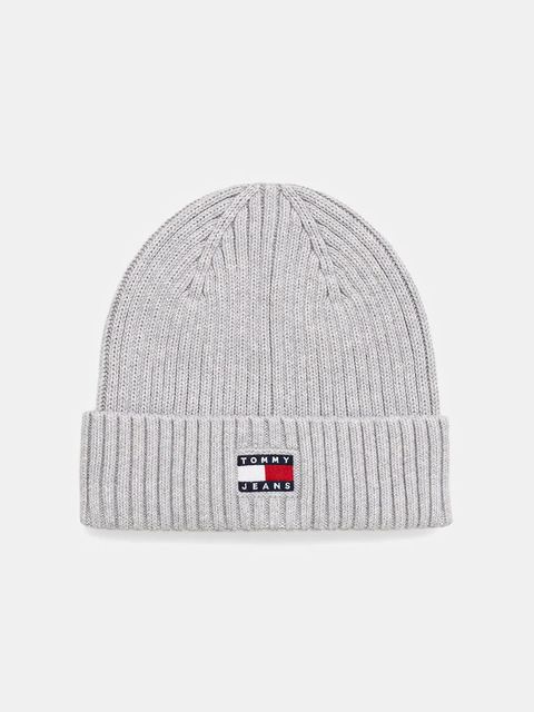 Tommy Jeans czapka bawełniana kolor szary AW0AW17899 - zdjęcie produktu nr 1