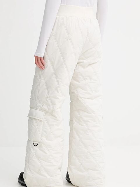 BOSS spodnie damskie kolor beżowy szerokie high waist 50544382