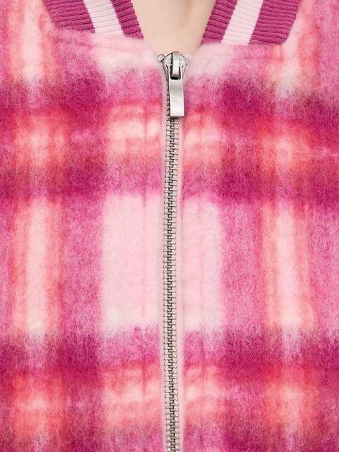 United Colors of Benetton kurtka bomber z dodatkiem wełny kolor różowy przejściowa 20G9DN08S