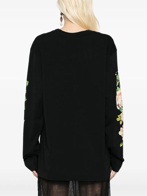 Simone Rocha floral-print T-shirt - Black