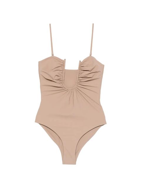 Christopher Esber Arced ruched swimsuit - Neutrals - zdjęcie produktu nr 1