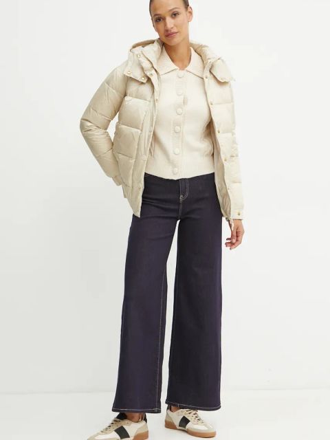 Twinset kurtka puchowa damska kolor beżowy zimowa 242TT2381