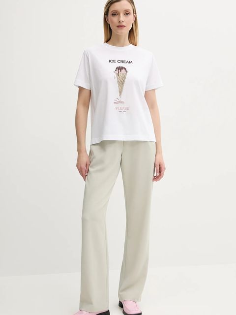 Samsoe Samsoe spodnie Hoys damskie kolor szary proste high waist F16304674