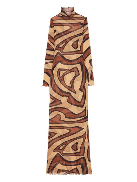 PUCCI wave-print turtleneck dress - Neutrals - zdjęcie produktu nr 1
