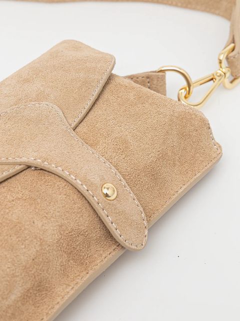 Answear.LAB torebka zamszowa kolor beżowy