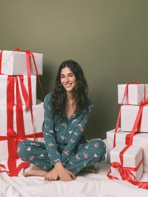 women'secret komplet piżamowy bawełniany damska kolor zielony bawełniana 3592475