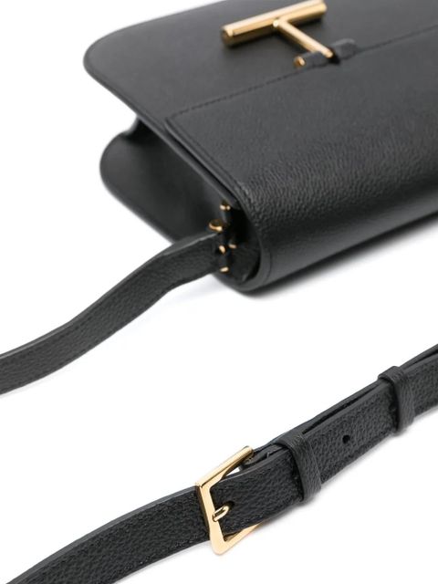 TOM FORD Hanging-T-hardware leather bag - Black