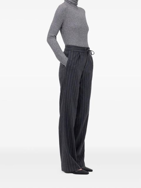 LouLou de Saison Lizzie pinstripe pleated trousers - Black