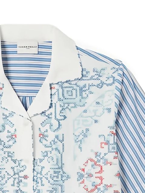 Claudie Pierlot stripe-pattern cotton shirt - White - zdjęcie produktu nr 2