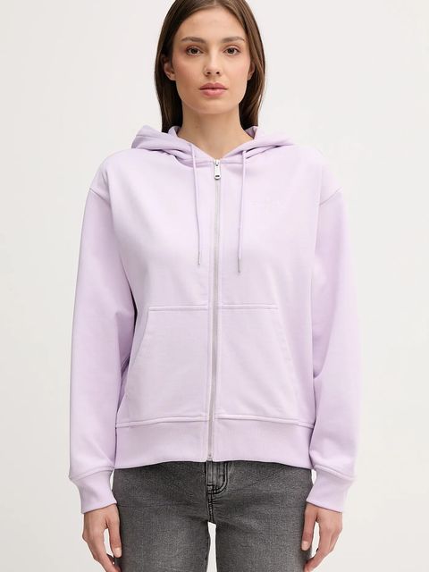 Calvin Klein Jeans bluza damska kolor fioletowy z kapturem z nadrukiem LV047B270G - zdjęcie produktu nr 1