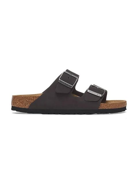Birkenstock klapki nubukowe Arizona SFB kolor czarny 1019035