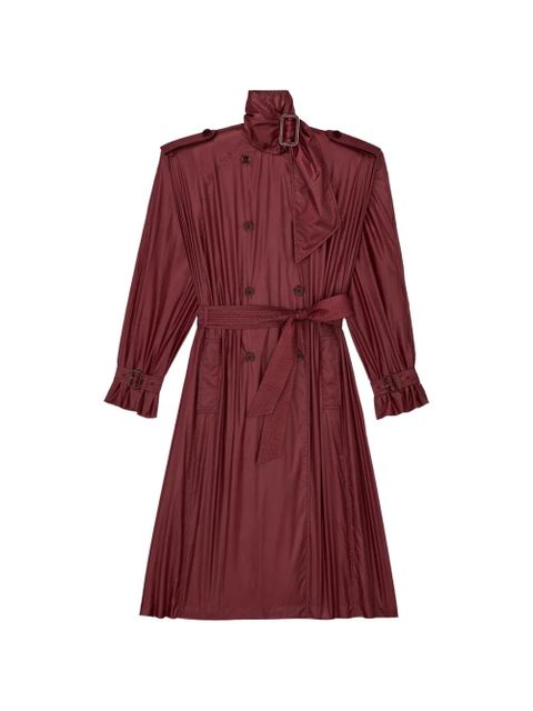 Saint Laurent pleated double-breasted trench coat - Red - zdjęcie produktu nr 1