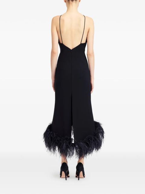 16Arlington Ade feather midi dress - Black
