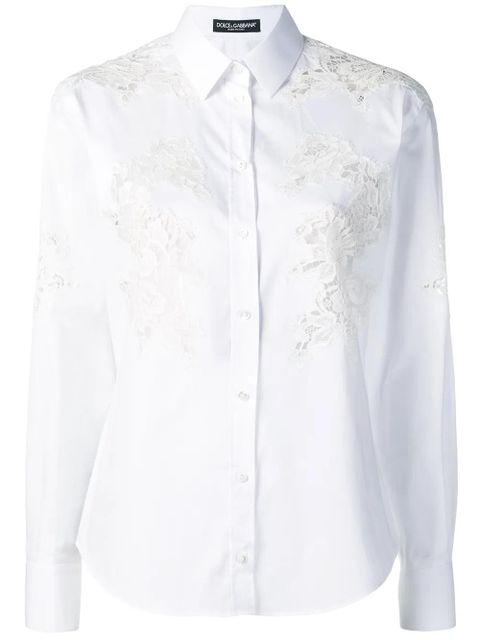 Dolce & Gabbana lace inserts shirt - White - zdjęcie produktu nr 1