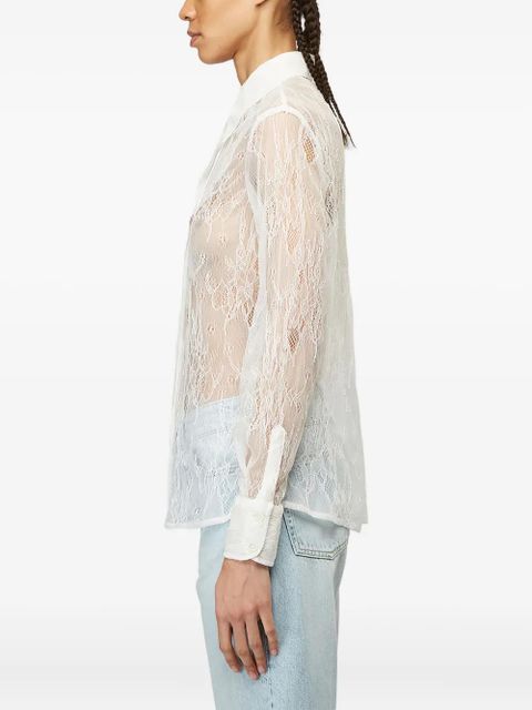 OUR LEGACY floral-lace long-sleeved shirt - White
