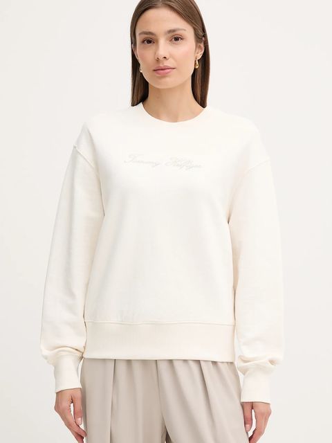 Tommy Hilfiger bluza damska kolor beżowy z aplikacją WW0WW47159 - zdjęcie produktu nr 1