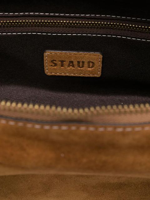 STAUD The Dude suede zip-top tote bag - Brown