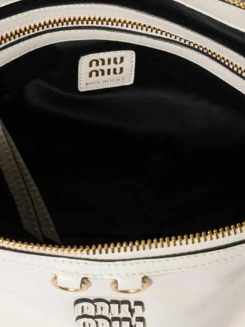 Miu Miu Caprice shiny leather clutch - White