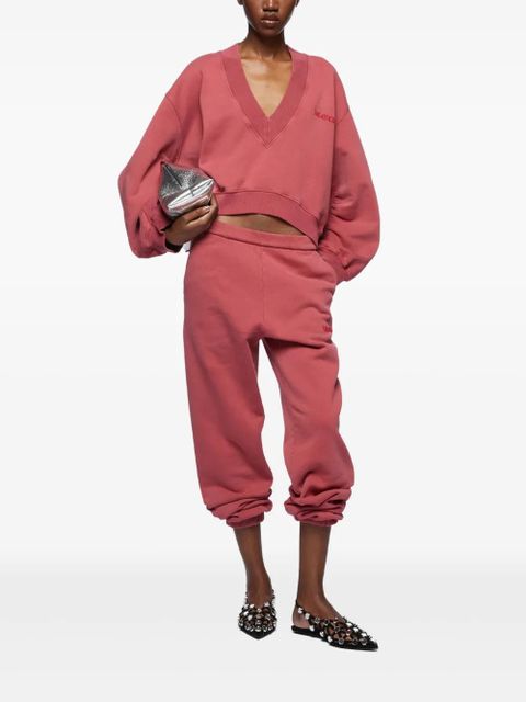 The Attico embroidered V-neck sweatshirt - Pink