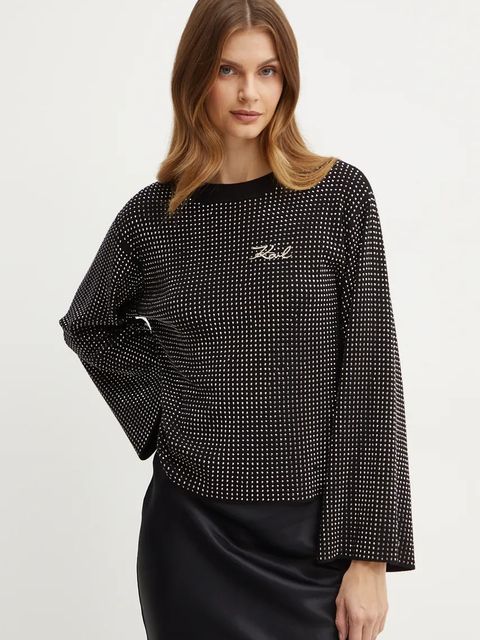 Karl Lagerfeld sweter damski kolor czarny 246W2009 - zdjęcie produktu nr 1