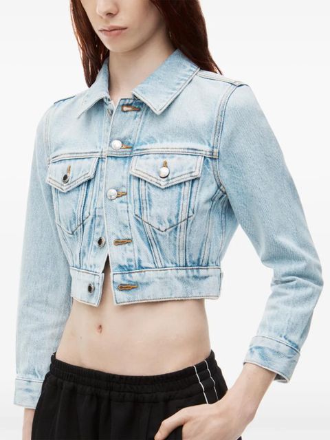 Alexander Wang cropped denim jacket - Blue