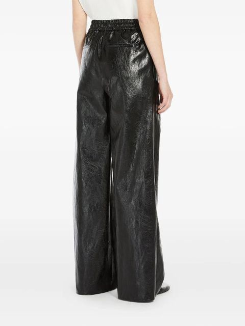 Max Mara Plutone elastic-waist leather-effect trousers - Black