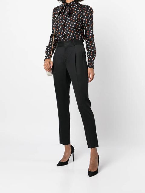 Saint Laurent floral-print long-sleeve blouse - Black - zdjęcie produktu nr 2