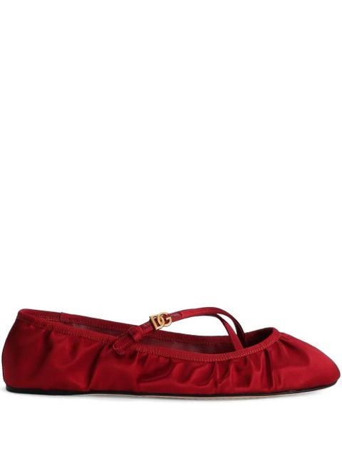 Dolce & Gabbana velvet ballerina shoes - Red - zdjęcie produktu nr 1