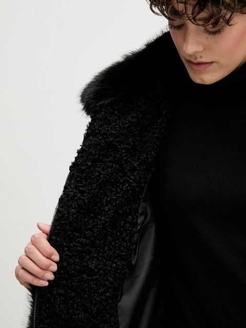 Dkny płaszcz kolor czarny