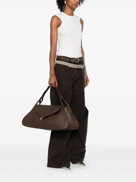 Amina Muaddi leather tote bag - Brown