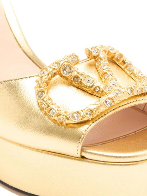 Valentino Garavani crystal-embellished platform sandals - Gold